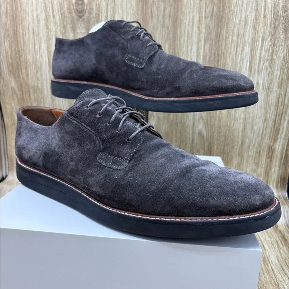 Vince Grey Suede Leather Lace Up Dress Shoes - Picture 11 of 11